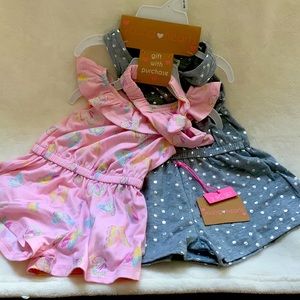 Pink & Silvertone butterfly 🦋 & shiny foil romper set. months baby girl jumper.